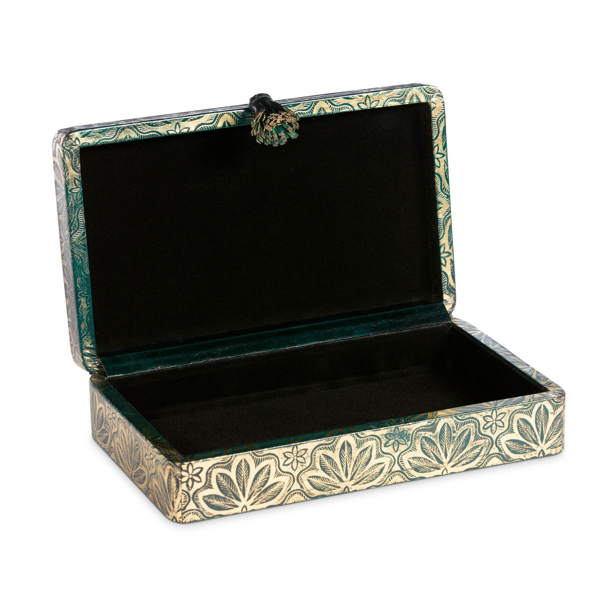 Lila Gold Embossed Leather Storage Box