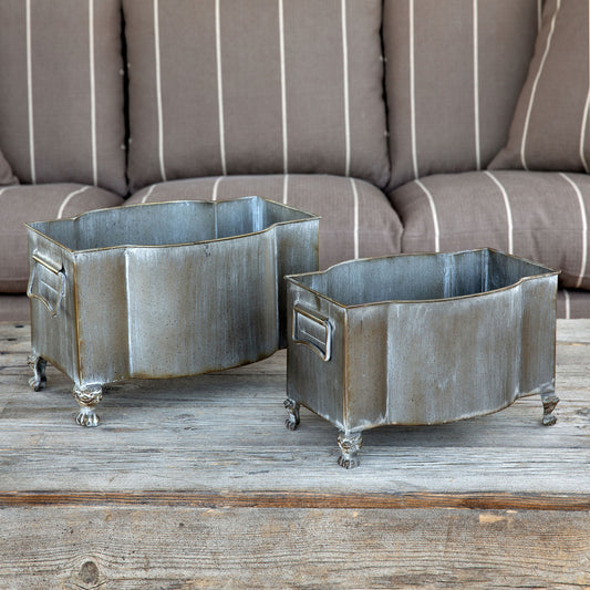 Handsome Footed Metal Planter