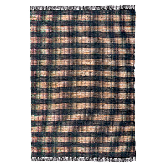 Leather and Jute Woven Rug, 5' x 8'
