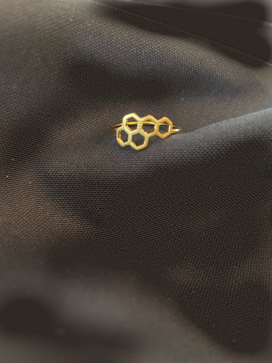 Gold Honeycomb Ring