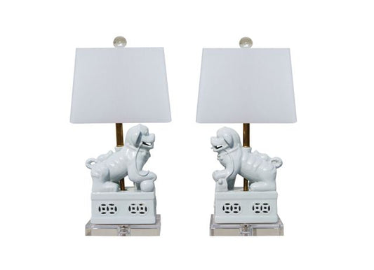 Foo Dog Lamps, in Pair