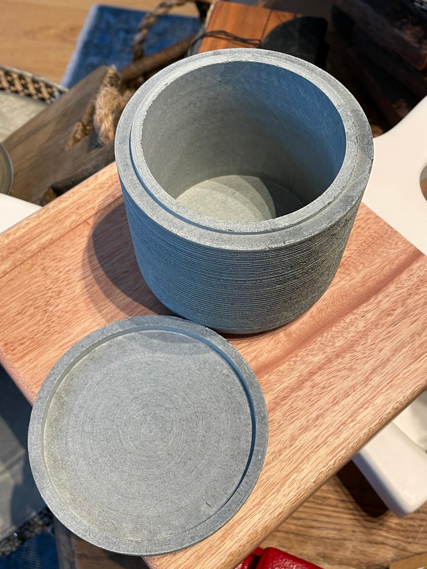Grey Soapstone Canister