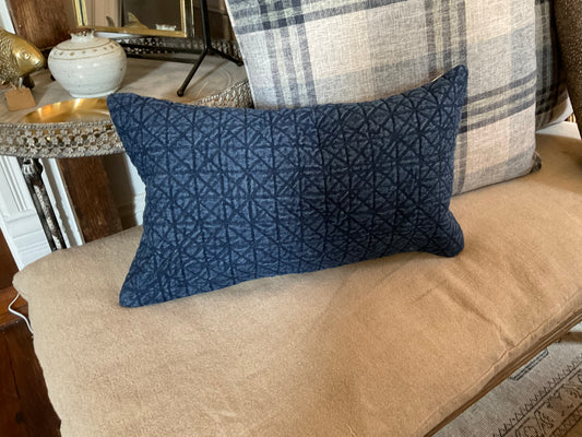Lattice - Indigo Blue Lumbar Pillow