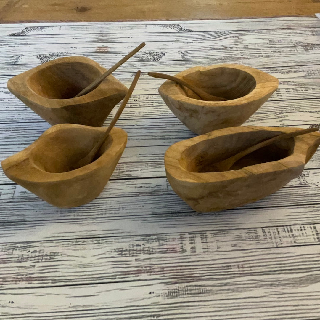 Teak Wood Mini Bowl and Spoon