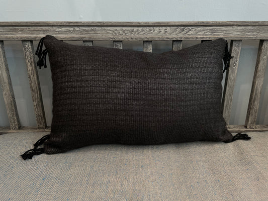 Black/Charcoal Gray Weave Lumbar Pillow