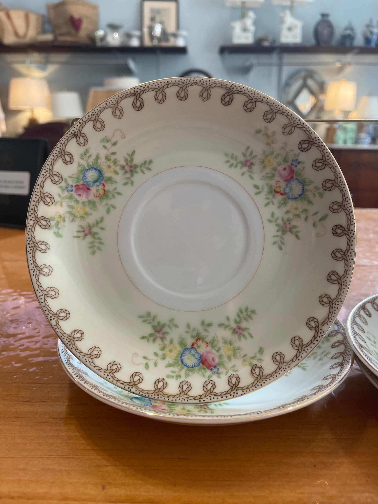 Hand Painted Vintage Floral Small Plates