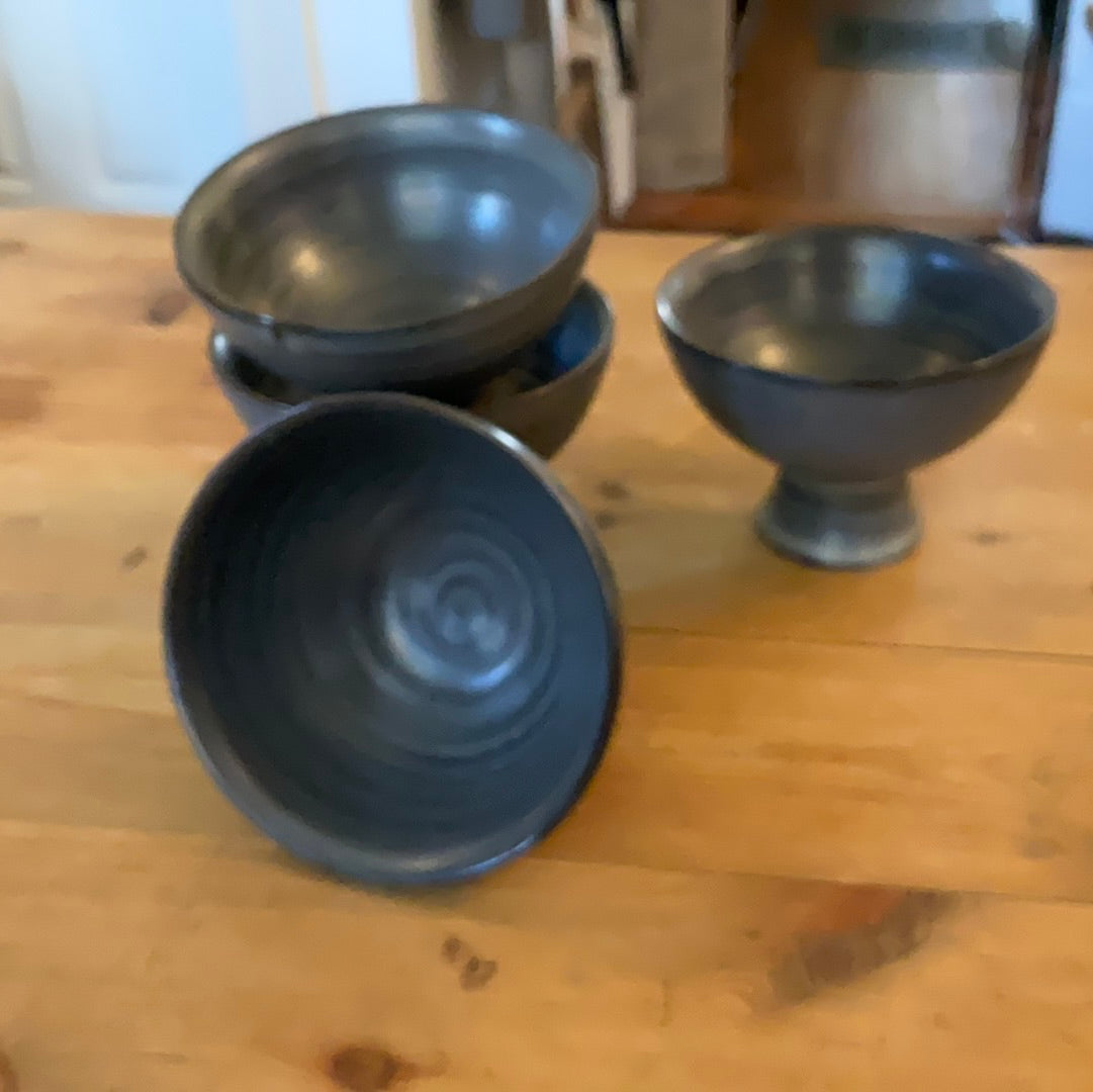 Small Footed bowl - Fancy blue