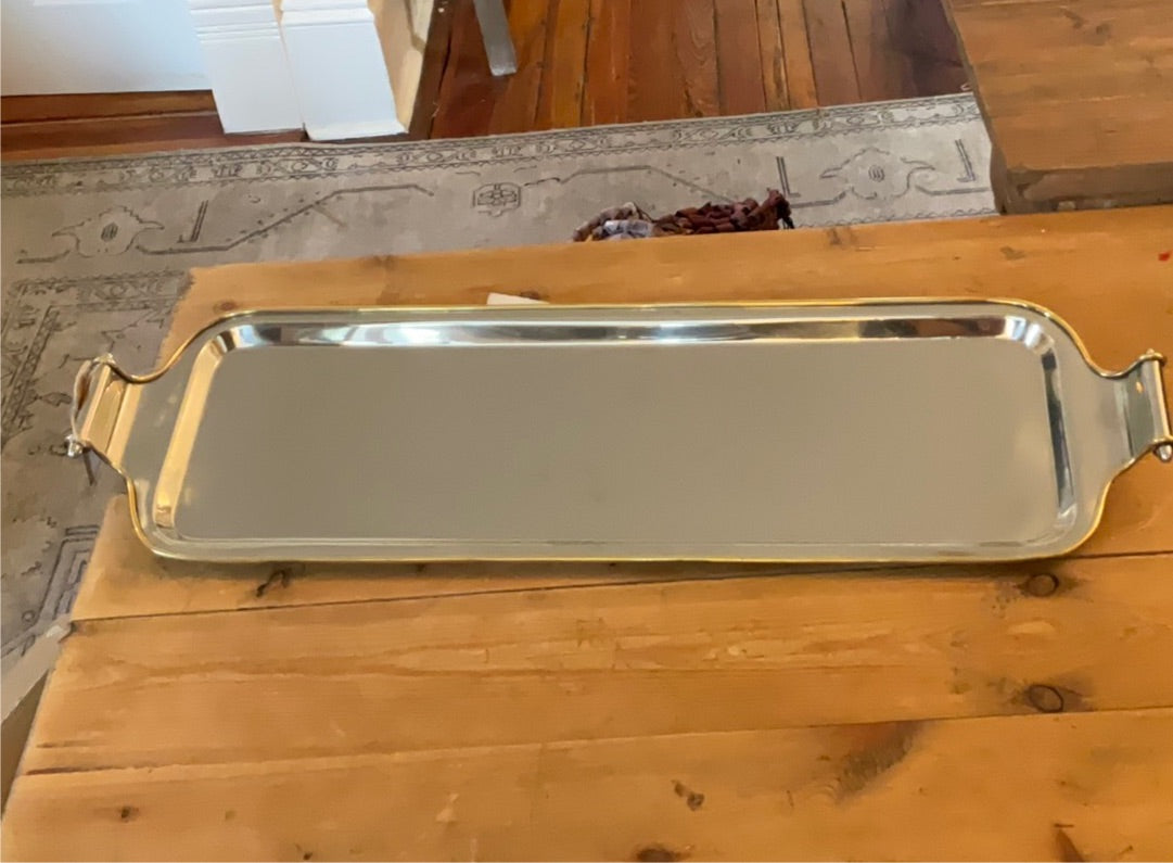 Silver “Lazare” w/ Gold Long Rectangle Tray