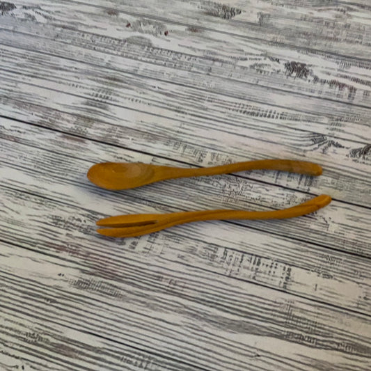 Wavy Dessert Spoon + Fork
