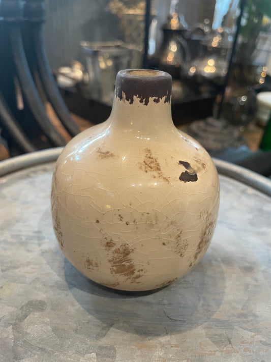 Glazed Stoneware Bud Vase (tan)