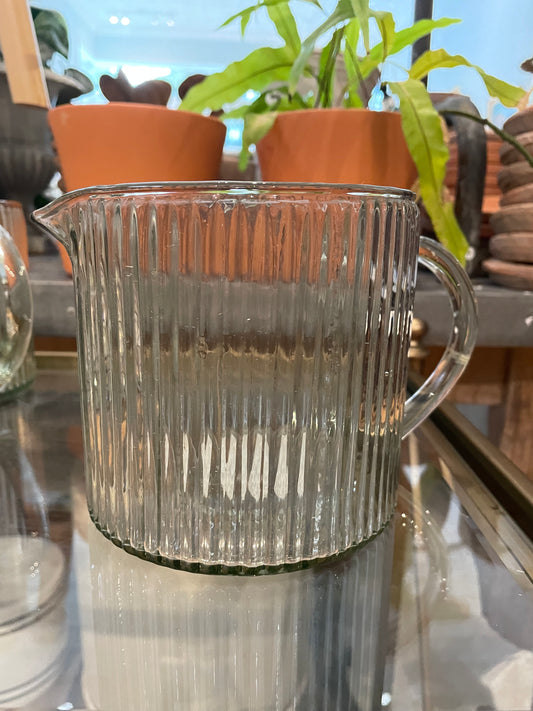 Glass Pitcher - Ribbed